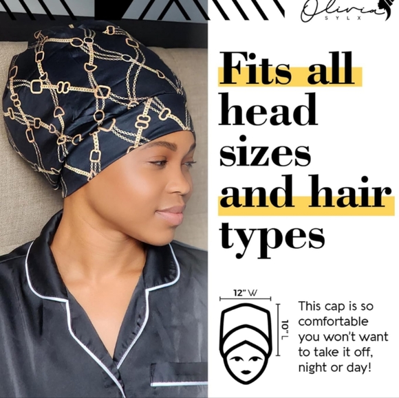 Lot of 4 - Satin Sleep Cap and Hair Bonnet for Sleeping - Overnight  - Purple - - Picture 7 of 10